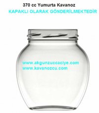 CAM KAVANOZLAR 370 cc YUMURTA KAVANOZ   1 KOLİSİ 28  ADETLİDİR , KAPAKLI OLARAK GÖNDERİLİR