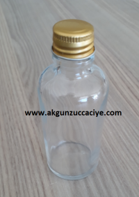CAM ŞİŞELER 50 ML METAL KAPAKLI CAM ŞİŞE 100  ADETLİ